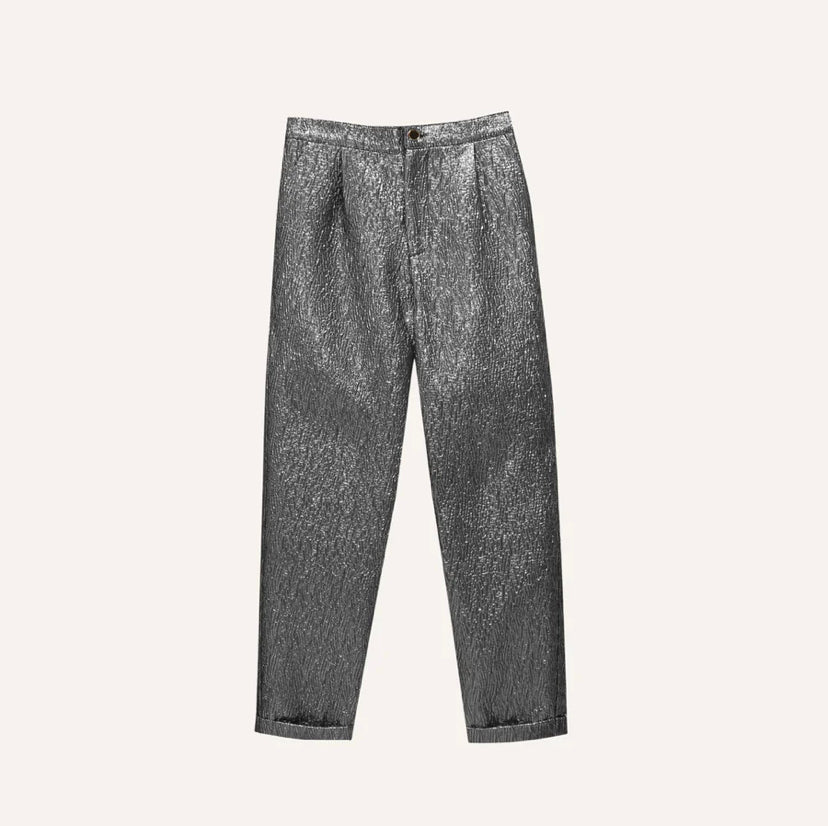 Pantalone metallizzato grigio