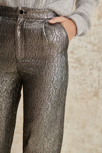 Pantalone metallizzato grigio